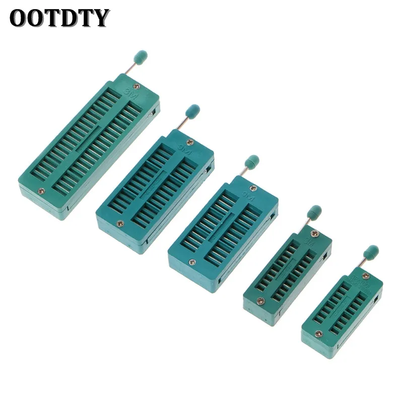 

OOTDTY 16 20 24 28 40 P Pin 2.54MM Green DIP Test Universal ZIF IC Socket Welding Type