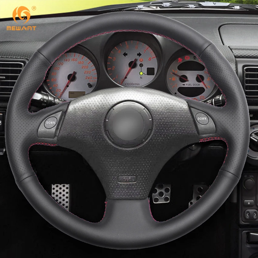 MEWANT черный чехол рулевого колеса автомобиля из натуральной кожи для Toyota RAV4 2003 2005