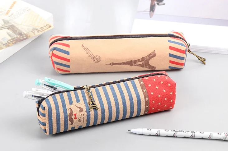 Винтажный холщовый пенал в английском стиле офисные школьные принадлежности