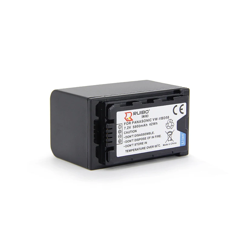 5800 мач для Panasonic VW VBD58 батарея VBD29 VBD78 AJ PX298 FC100MC камера 7.2в видеокамера|Цифровые