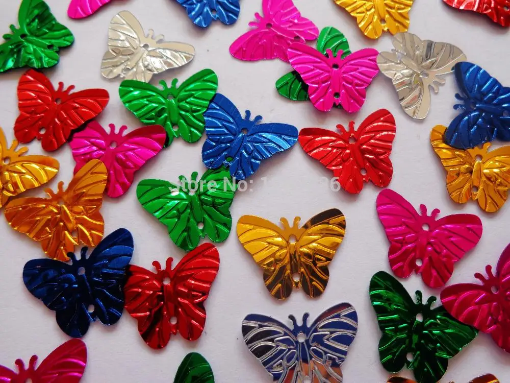 

Free shipping butterfly shape Sew on multi-colored sequins 22*17mm DIY Accessories 500pcs/lot