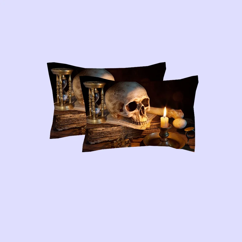 Хит Комплект постельного белья с 3D принтом в виде черепа на Хэллоуин двуспальный