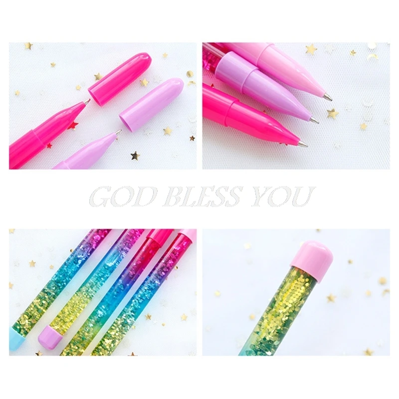 Милая 0 7 мм Радужная цветная сказочная ручка Дрифт песок блестящая Хрустальная