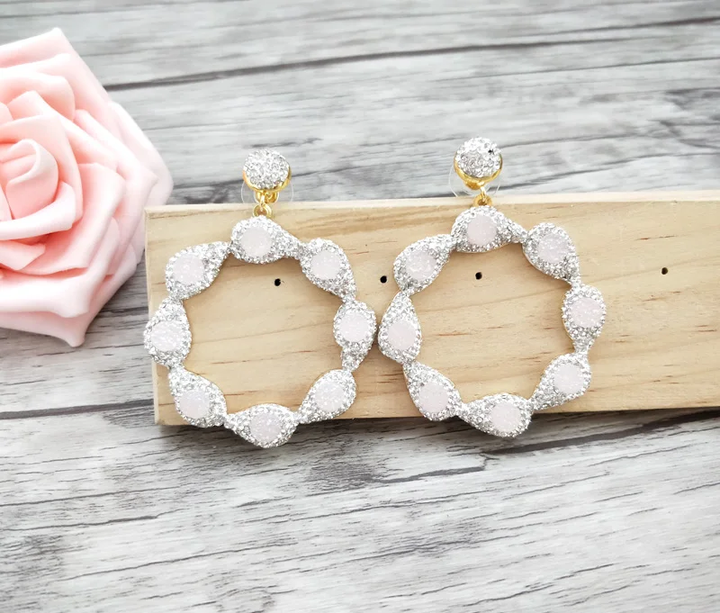 5 пар великолепных цветочных винтажных подвесок капли воды паве Стразы Кристалл