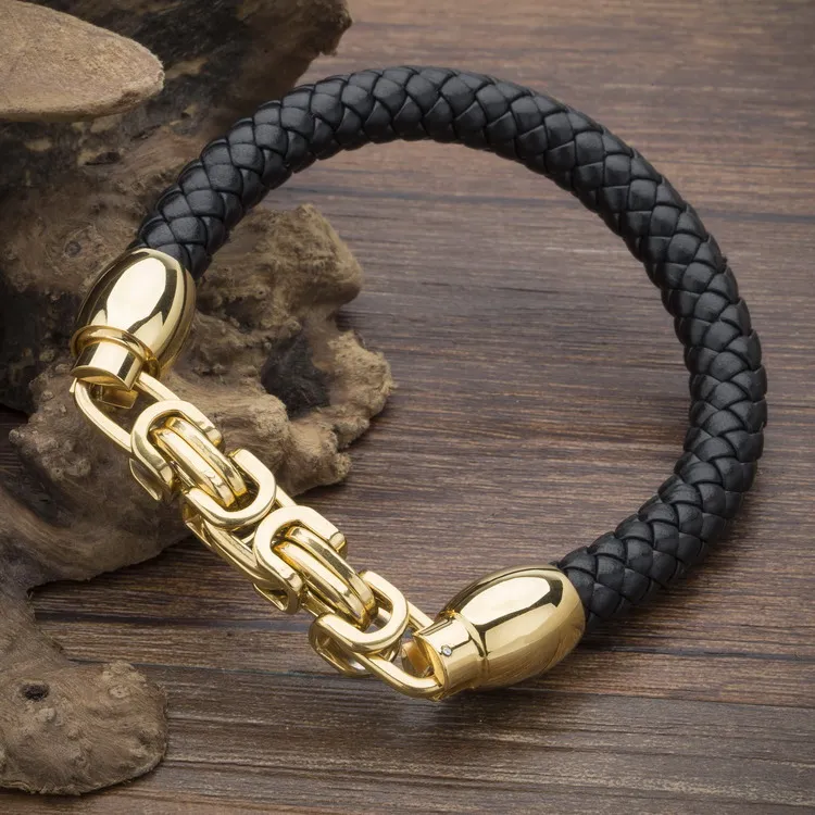 Женский винтажный браслет из натуральной кожи металлический классический с