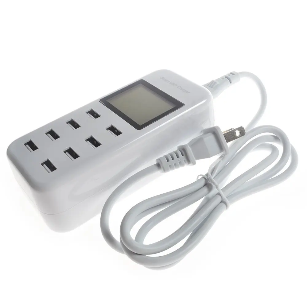 8 портов USB HUB зарядное устройство 5В/8А настольный ЖК-экран зарядная станция
