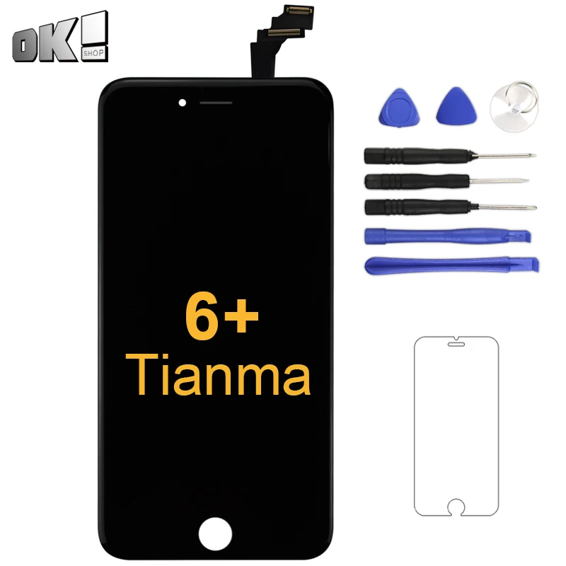 Tianma белый черный без битых пикселей дисплей для iPhone 6 Plus ЖК сенсорный экран сборки