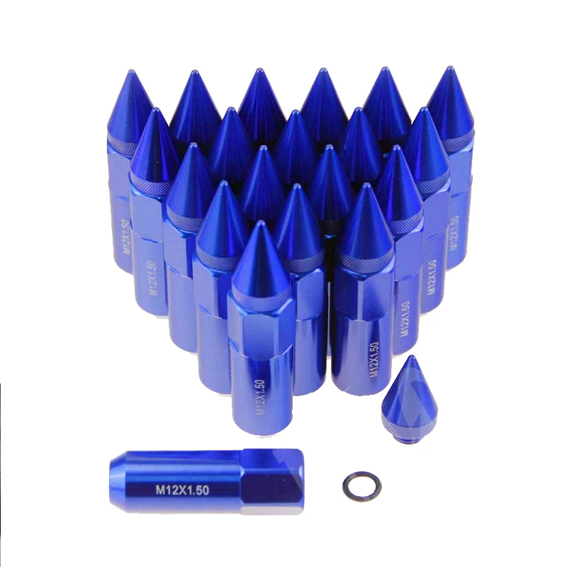 20pcs Blue M12X1.5 60MM Aluminum Spike Lug Nuts Extended Tuner Wheels Rims | Автомобили и мотоциклы