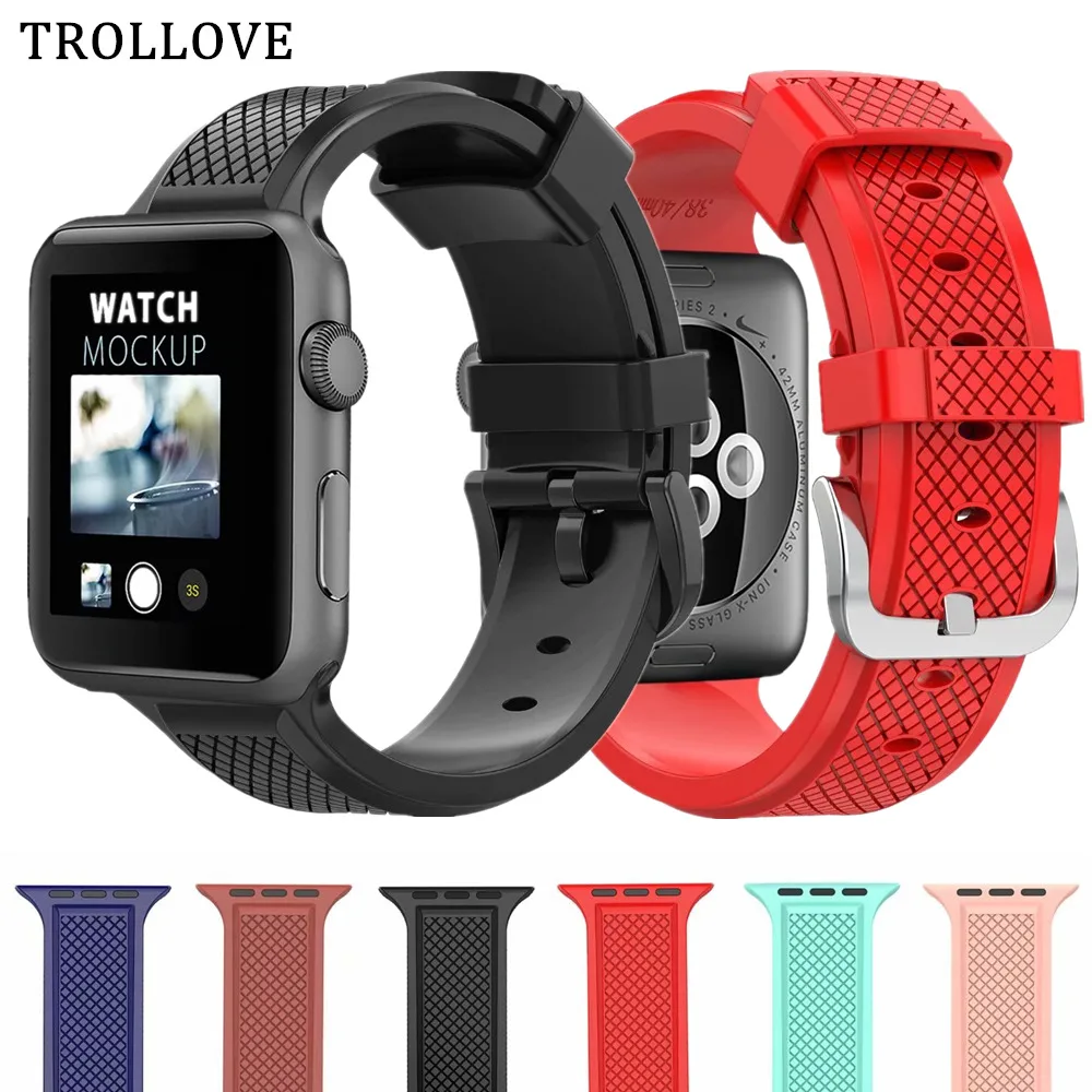 Мягкий силиконовый сменный спортивный ремешок для 38 мм Apple Watch Series 1 2 3 42 на