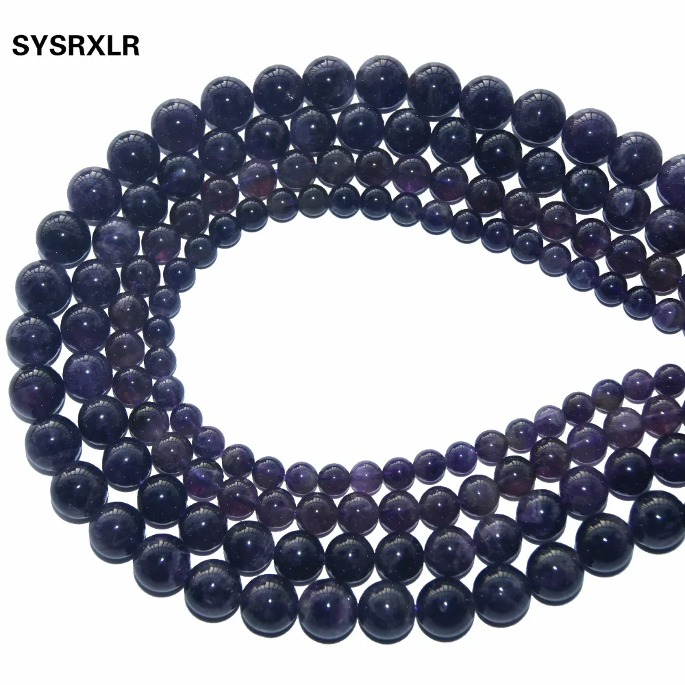 Оптовые натуральные круглые фиолетные аметисты бисер из кристаллов для