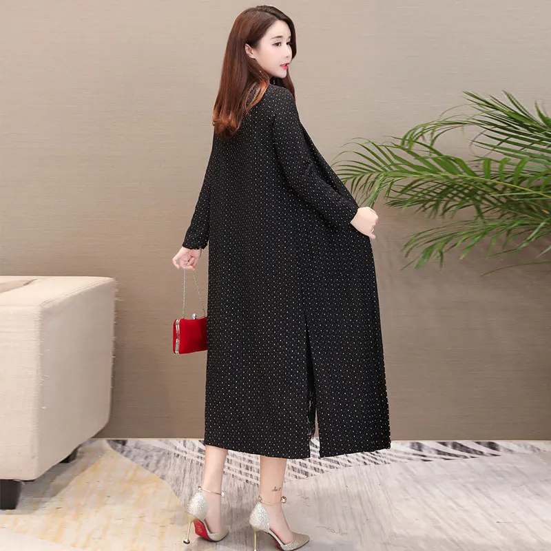 Spring Autumn Female Cardigan 2019 New Korean Version Long Sleeve Sweater Women Over The knee Shawl Red Wine Feminine Coat SS50 |