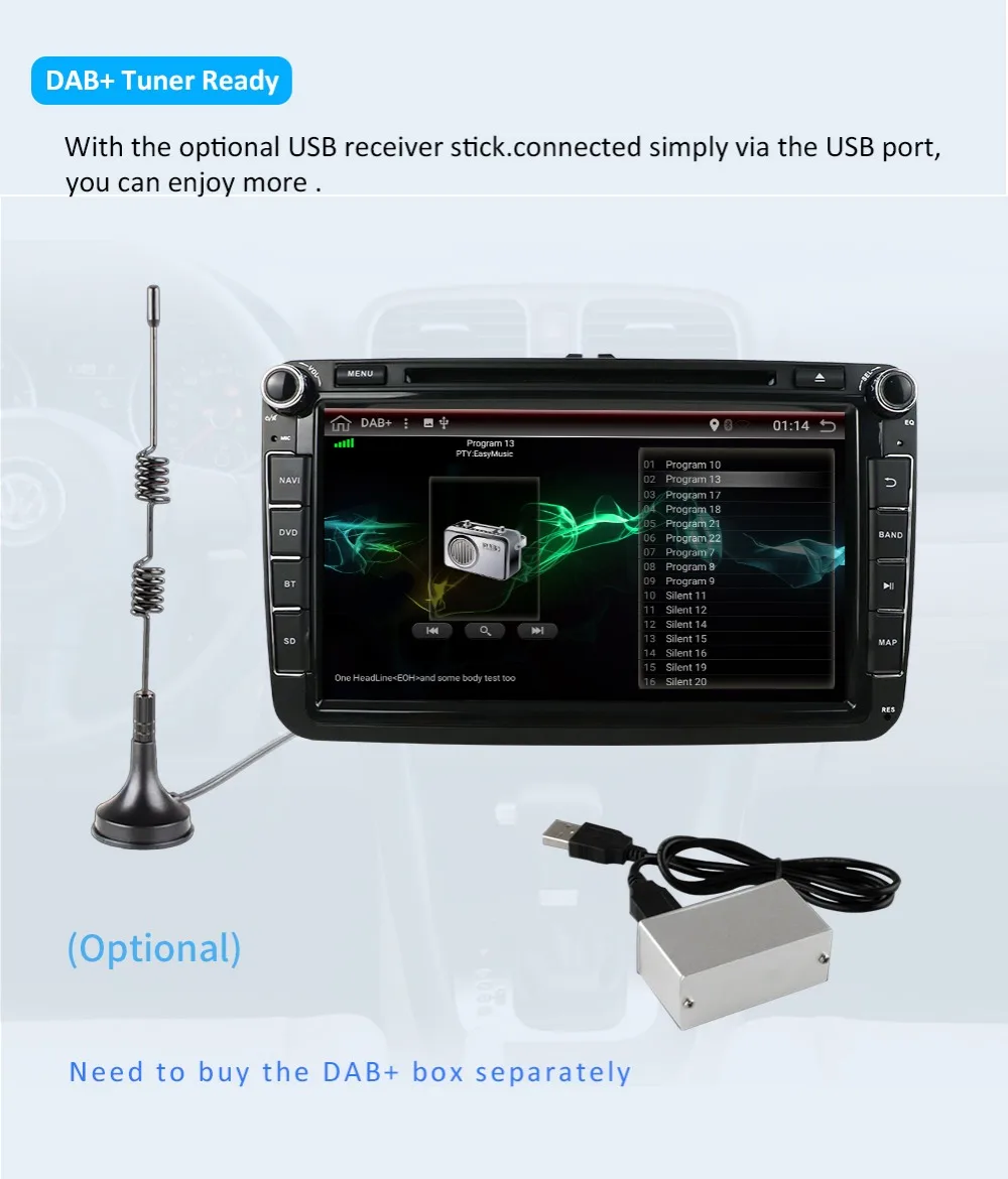 2 din Android 8,1 Восьмиядерный 2 Гб ОЗУ автомобильный DVD для Passat CC Polo GOLF 5 6 Touran EOS T5 Sharan Tiguan Skoda Seat Leon gps Радио BT