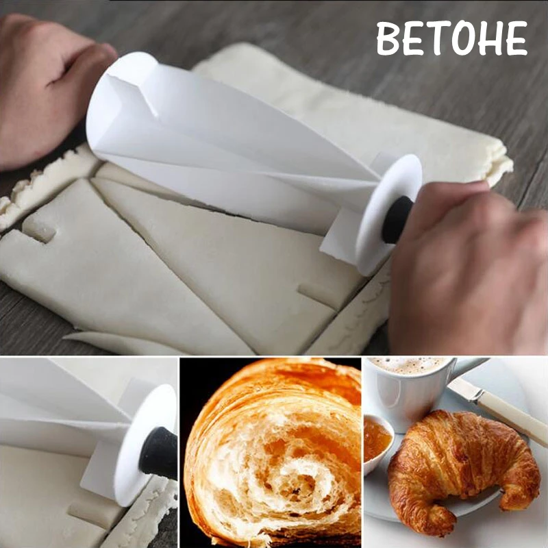 

BETOHE Croissant Rolling Pin Non-Stick Cutter Cake Dough Roller Baked Croissants DIY Baking Tools