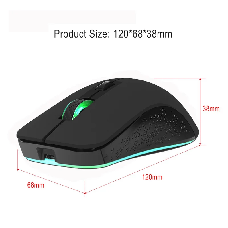 2,4 ГГц 6 кнопок Беспроводной игровой Мышь с 2400/1800/1200/800 Точек на дюйм USB Мышь геймер встроенный Перезаряжаемые Батарея для портативного компьютера