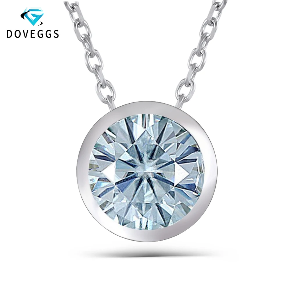 DovEggs 3CT 9 мм Ожерелье из стерлингового серебра 925 пробы с подвеской моиссанита для