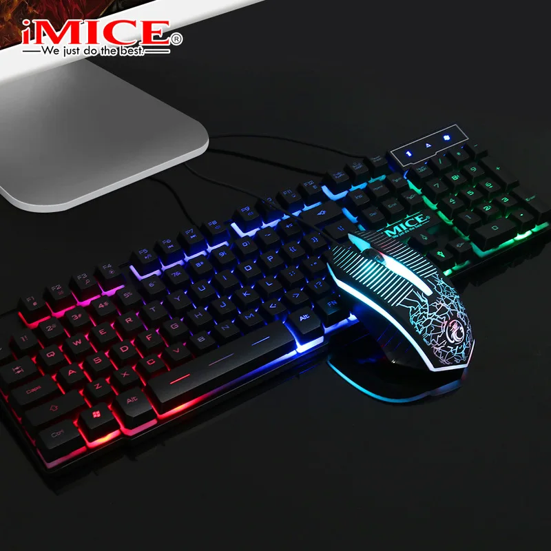 

iMice Professional Wired Gaming Keyboard Gaming Keyboards Mouse Kit LED Backlight USB Wired Keyboard mouse Set for PC Desktop