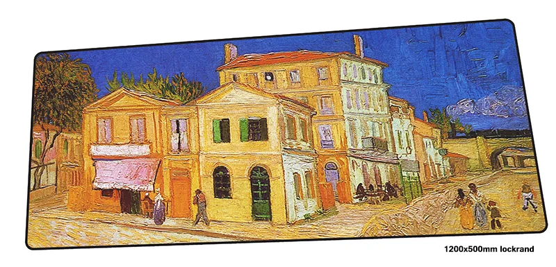 van gogh mousepad 1200x500mm cute gaming mouse pad gamer mat hot sales game computer desk padmouse keyboard large play mats | Компьютеры и
