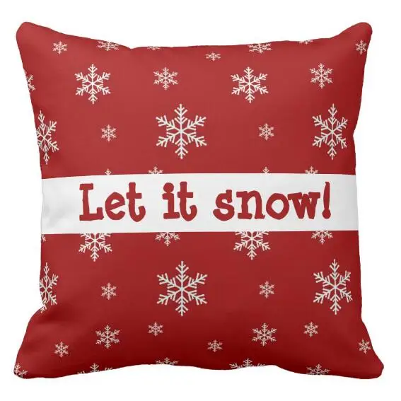 

Красная снежинка Let It Snow Christmas декоративная подушка чехол с надписью "Merry Christmas" Декоративный чехол для подушки мягкие квадратные декоративны...