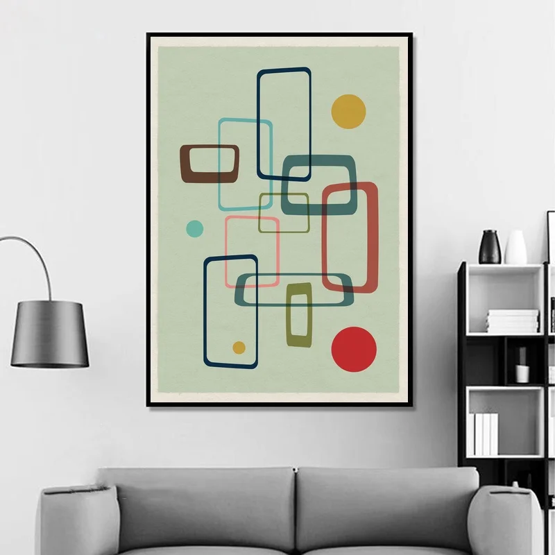 Mid Century Modern 05 геометрический ретро минималистский художественный плакат домашний