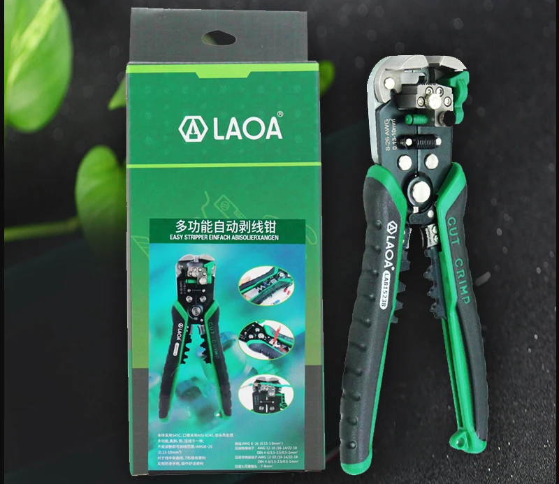 Laoa автоматический Провода зачистки Инструменты профессиональные электрические зачистки кабеля Инструменты для электрика crimpping Сделано в Тайване