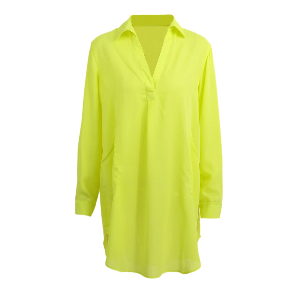 

Plus Size Women Thin Blouses V Neck Long Sleeve Vintage Ladies Office Shirt Female Loose Casual Tops Solid Fashion Blouse blusas