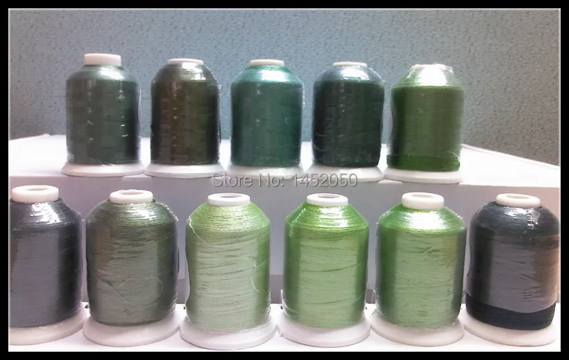 11 катышков зеленого цвета вышивальная машина нить Бесплатная доставка | Дом и сад
