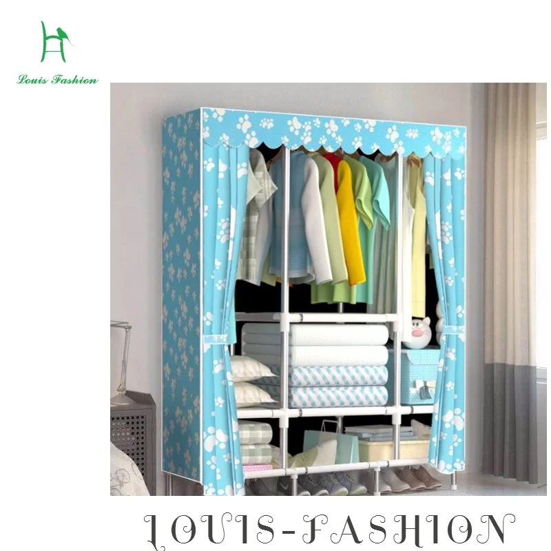 

Louis Fashion Simple Wardrobe, Home Cloth Folding Wardrobe, Storage Assembly, Large Reinforcement Combination Wardrobe NEW