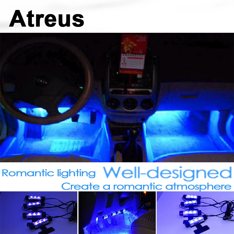 Автомобильная лампа Atreus 2018 для создания атмосферы в салоне, светодиодная, декоративная, подходит для Lexus, Honda Civic, Opel Astra H J, Mazda 3 6, Kia Rio Ceed, Volvo.