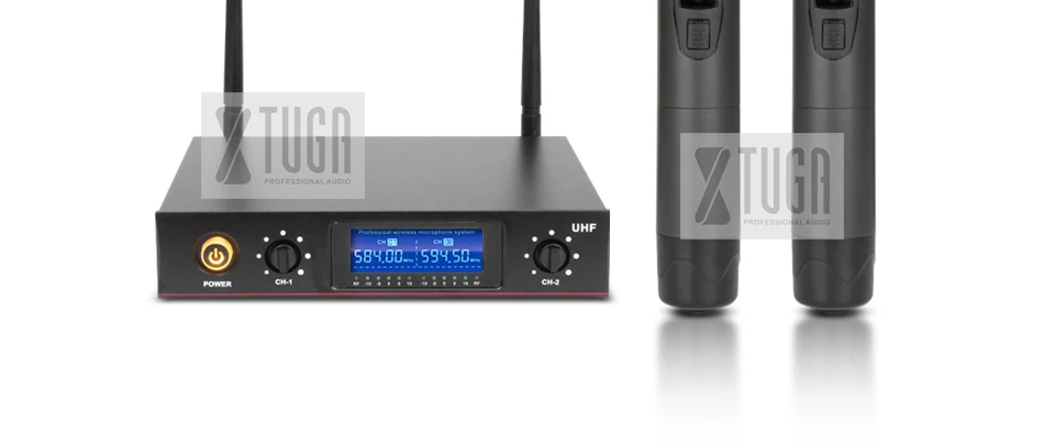 XTUGA E220 беспроводной микрофон XIAO MI UHF двухканальная Беспроводная система цельнометаллический 2 Микрофон вечерние для караоке сцены наивысшего качества