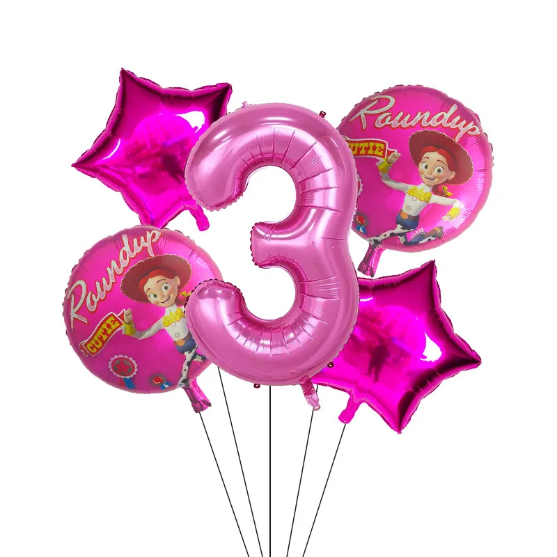 Темно-синий 5pcs Toy Buzz Lightyear Story Balloons Cartoon Foil Helium 30 Inch Number Blue Balloons Happy Birthday Balloons Kids Toys Ball - Цвет: Темно-синий