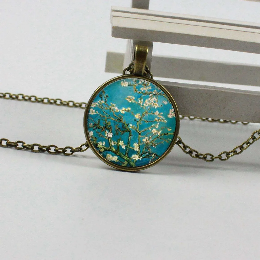 Ожерелье с подвеской в виде кабошона изображением Ван Гога | Украшения и
