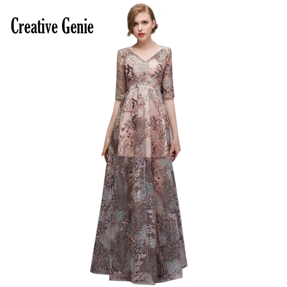 Vestidos De Fiesta Вечерние платья Длинные 2018 новые кружевные с v-образным вырезом и