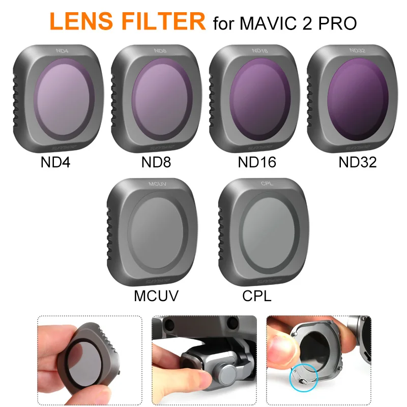 Фильтр для объектива камеры MCUV CPL ND4 ND8 ND16 ND32 аксессуары дрона DJI MAVIC 2 PRO|Фильтры| |