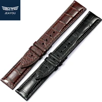 jeayou brand new double alligator material leather watchbands for ppvcomega for menwomen 18192122mm