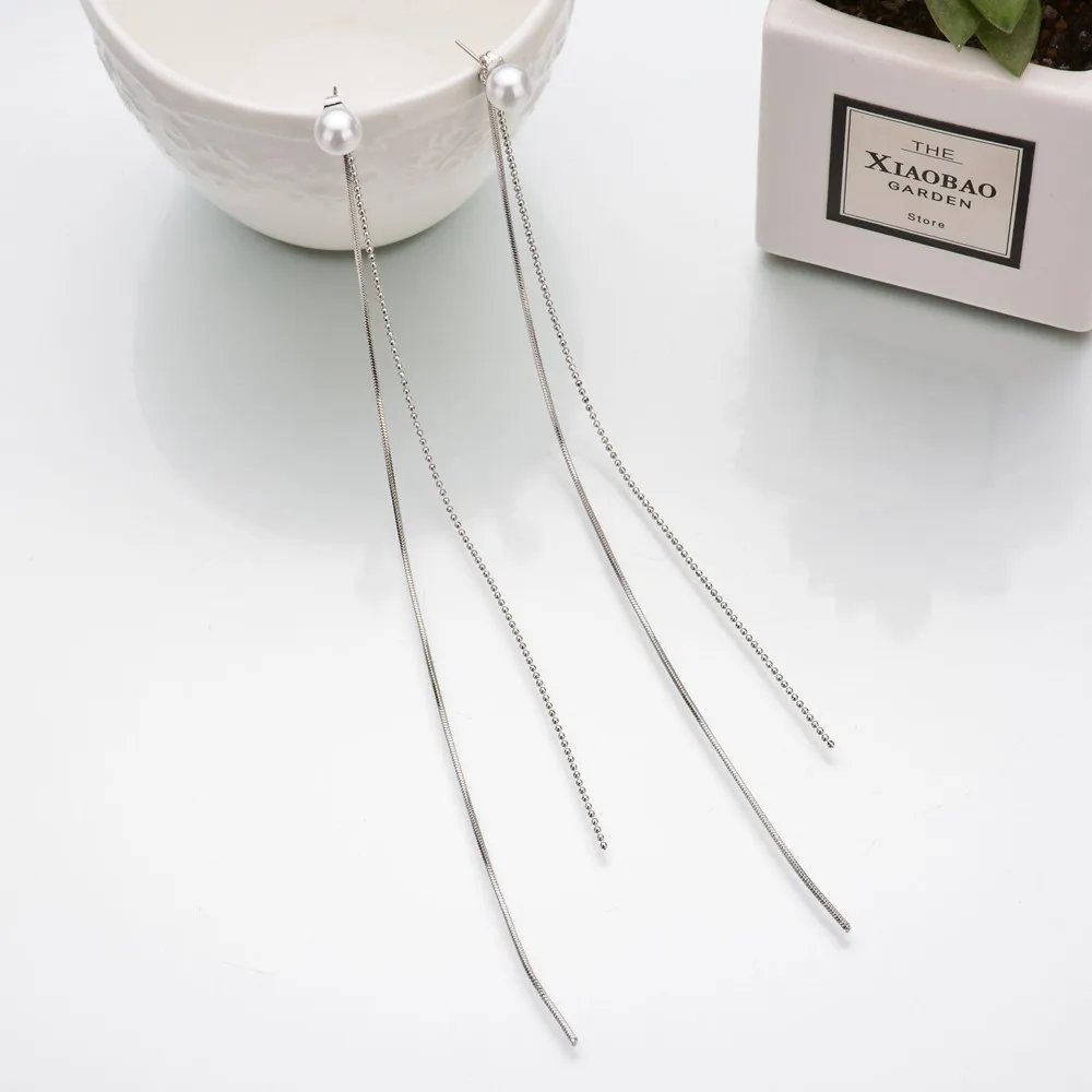 UAM Hyperbole панк золотой цвет супер длинные висячие серьги с кисточками маленькие