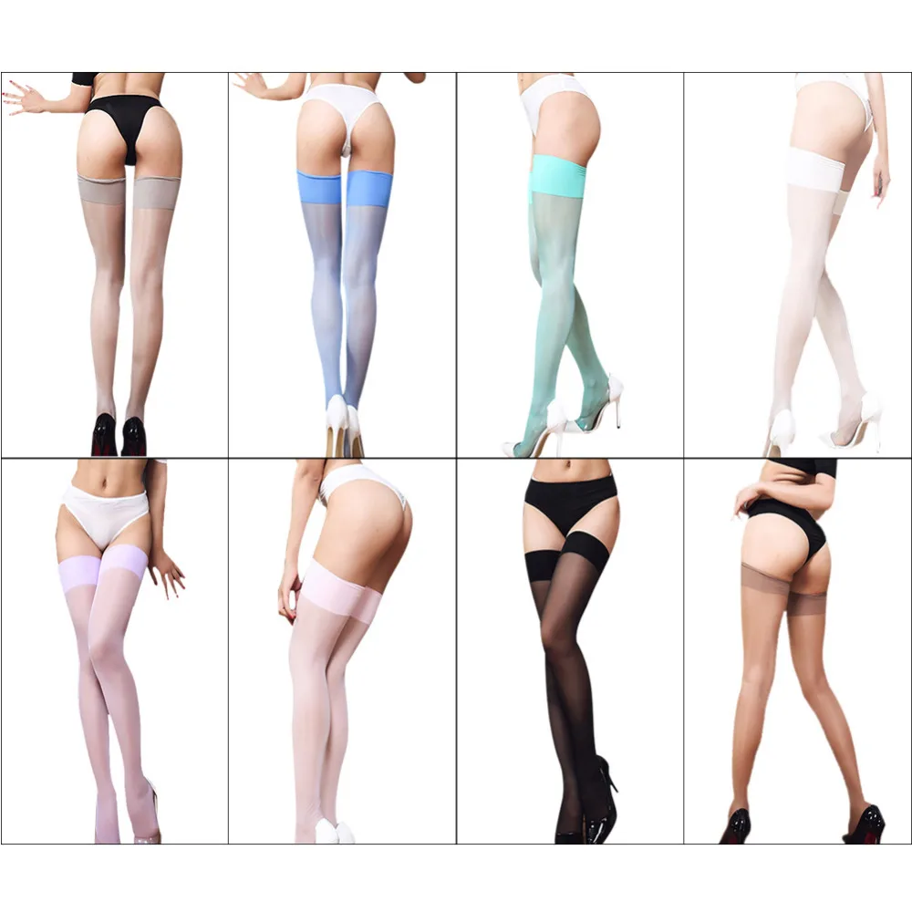8 цветов сексуальные чулки до бедра женские одноцветные эластичные длинные