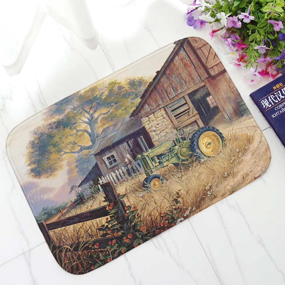 

Retro Kitchen Cutlery Pattern Indoor Absorbs Dirt Doormat Non Slip Door Mat for Front Door Inside Floor Entrance Rug