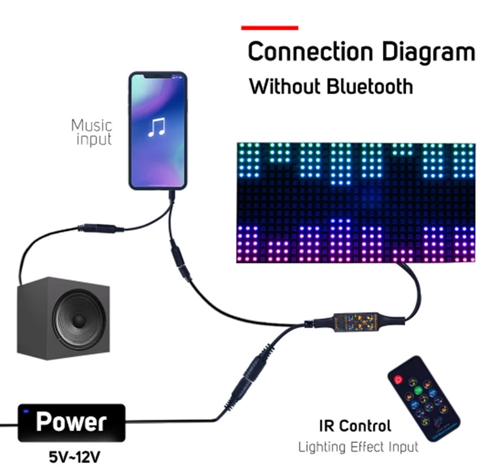 WS2811 WS2812B Bluetooth Led пиксели музыка управление Лер с инфракрасным 13 клавиш дистанционное управление Лер DC5-24V максимальное управление 512 пикселей