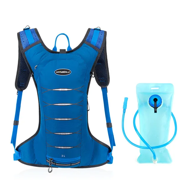 blue with water bag ANMEILU, 3л, рюкзак для кемпинга, гидратация, 2л, сумка для воды, для спорта на открытом воздухе, бега, велоспорта, пешего туризма, гидратационный рюкзак для мужчин - Цвет: blue with water bag