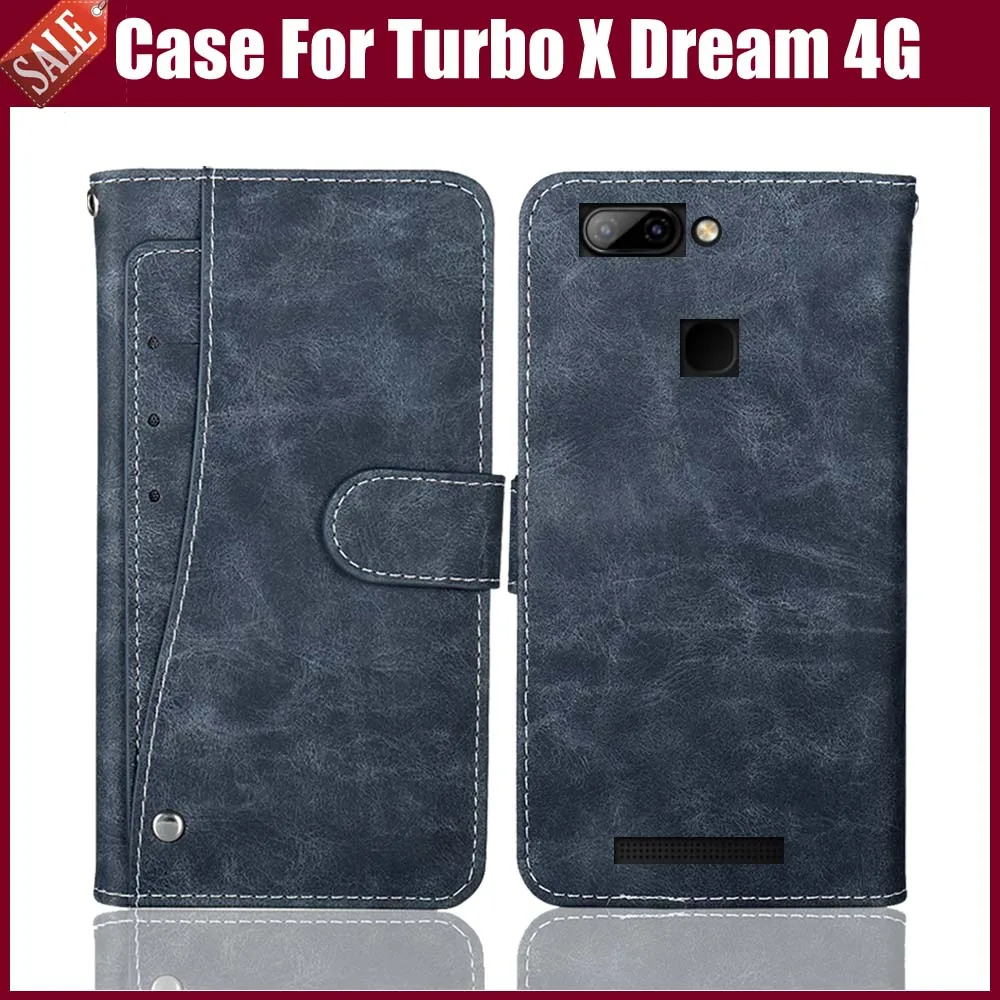 Горячая распродажа! Кожаный чехол книжка для телефона Turbo X Dream 4G защитный с
