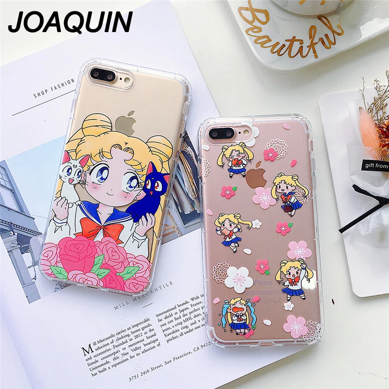 Япония милый мультфильм Сейлор Мун карта Captor Sakura Emboss Телефон чехол для iPhone 6 6s 7 8