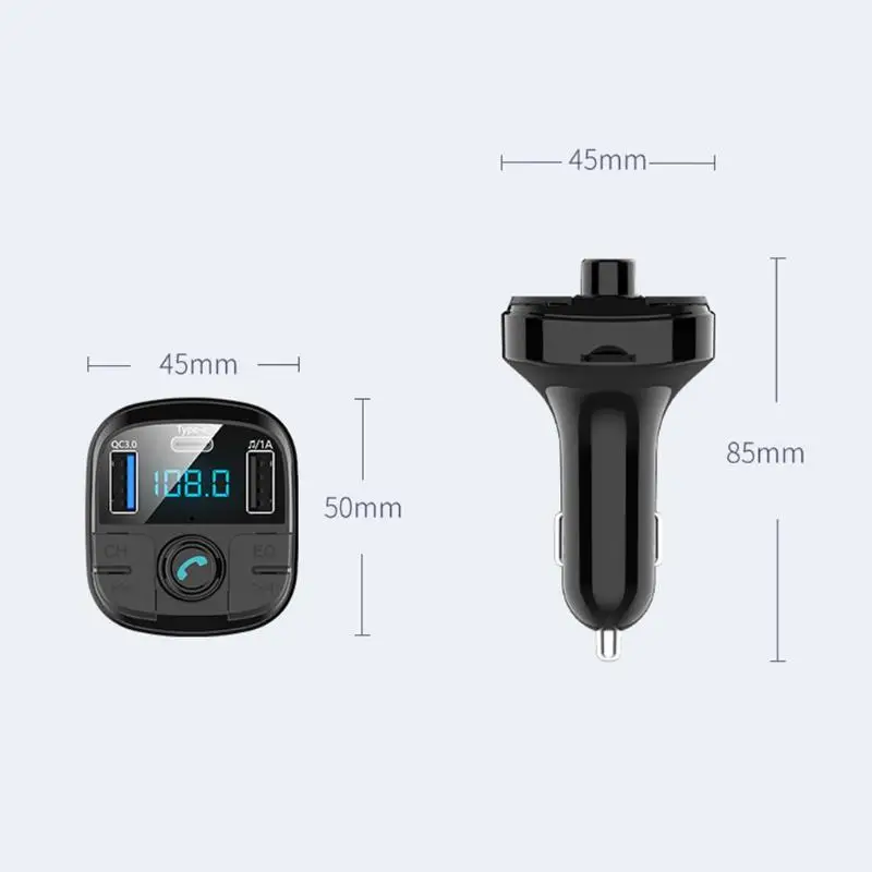 BT29 Авто fm-передатчик Bluetooth 5,0 CarKit MP3 аудио музыкальный плеер Громкая связь Тип C зарядка Быстрая зарядка QC3.0 автомобильное зарядное устройство