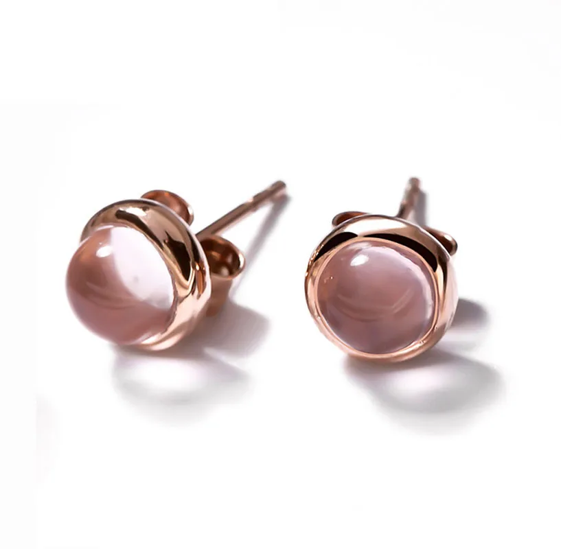 Серьги с розовыми кристаллами из натурального серебра 925 пробы серьги в