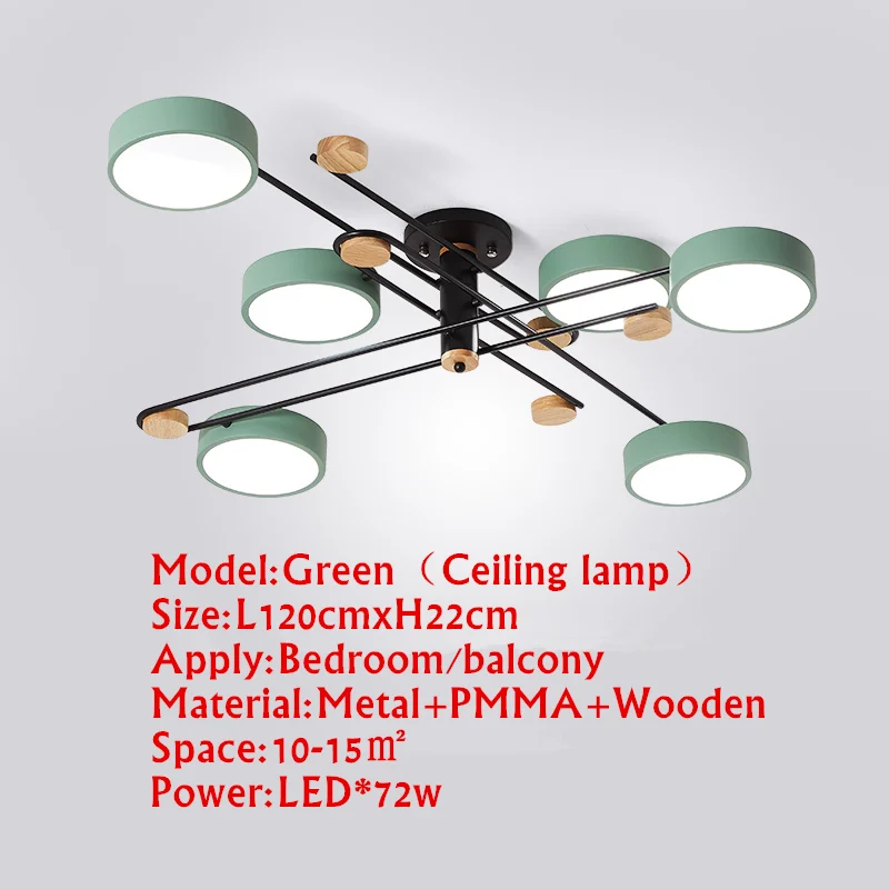 ceiling green TRAZOS 220V светодиодный люстры с акриловым абажуром для спальни деревянный круглый потолок деревянные комнаты осветительные приборы - Цвет абажура: ceiling green