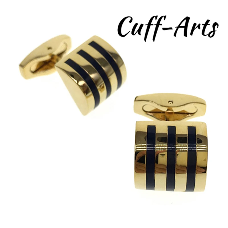 Классические синие запонки эмалированные латунные мужские роскошный подарок