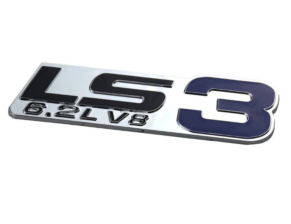 LS3 6.2L V8 Двигателя Эмблемы для Gmc Chevy Chevrolet Silverado пара Chrome|Наклейки на автомобиль| |
