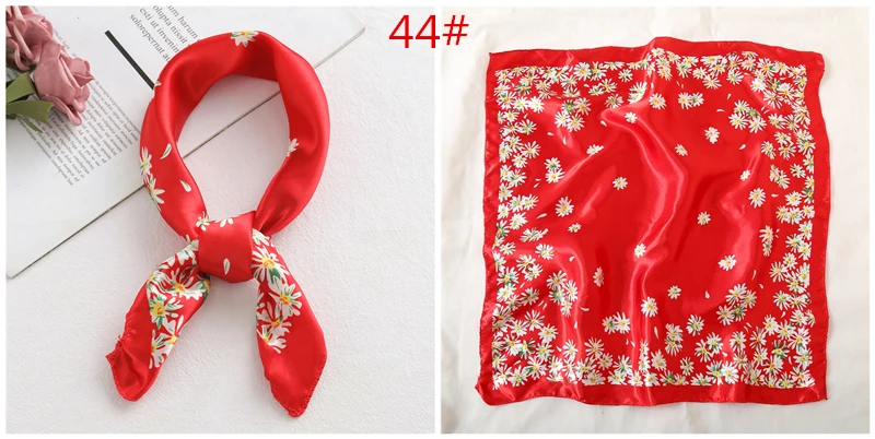 Женский шарф, Дамский шарф, элегантные, Цветочный, в горошек, весна-лето, шелковые шарфы, квадратная голова, шея, галстук для волос, повязка, шейный платок, сумка, обтягивающий