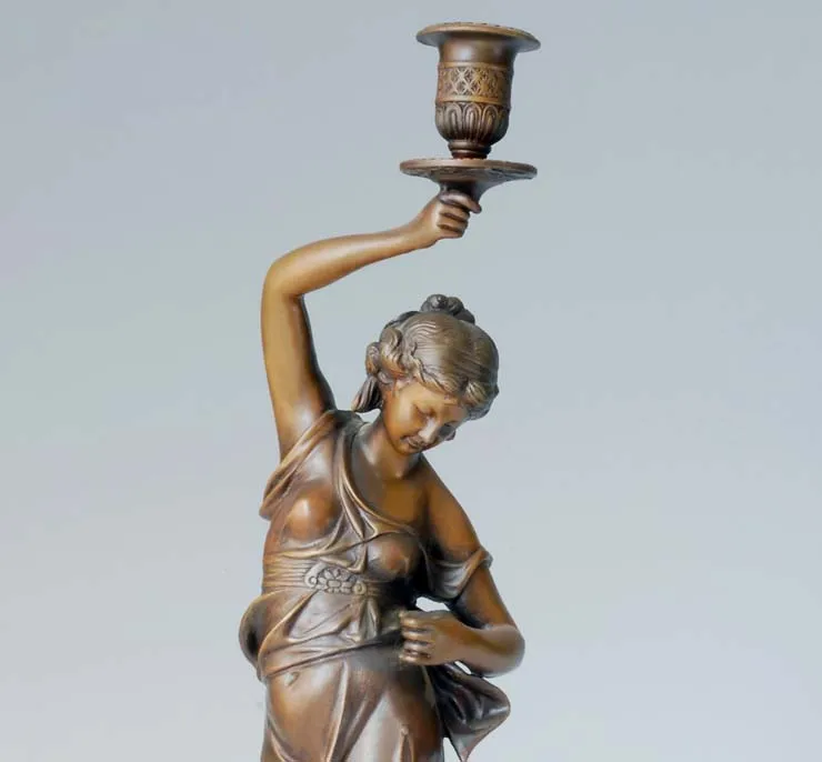 Классический женский подсвечник ATLIE BRONZES в европейском стиле бронзовая статуя
