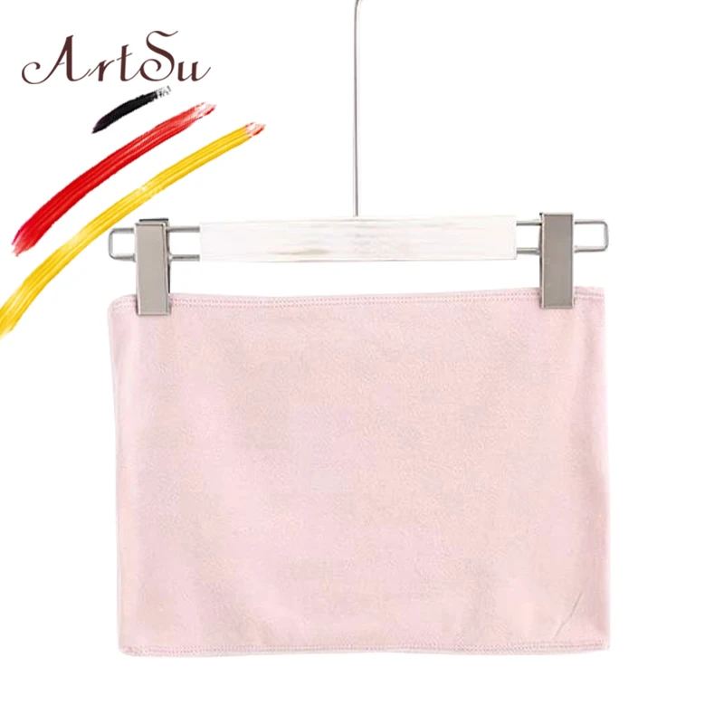 Женский хлопковый топ ArtSu черный/белый облегающий Топ без бретелек для работы на