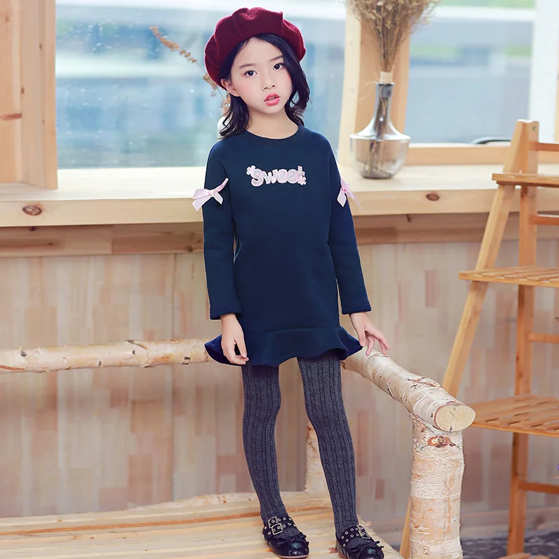 Новинка 2017 года сезон осень-зима платье для маленьких девочек бархатное